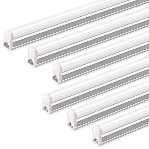 Barrina T5 LED Deckenleuchte Leuchte 59cm, 10W 1100lm 6500K Superhelle Weiße Kellerlampe LED für Küche Wohnzimmer Schlafzimmer Esszimmer Balkon Flur Garage Keller, Anschließbar, Fest Verdrahtet, 6er von Barrina