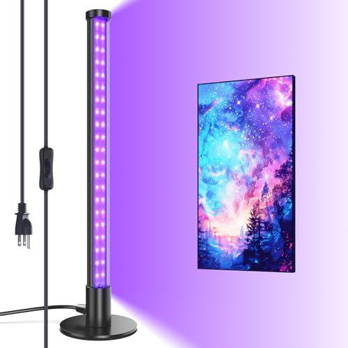Barrina UV Lamp, T10 Stehende Schwarzlichtlampe, 14W, 385-400nm, 40cm Höhe mit Ein/Aus-Schalter UV Licht für Halloween, Fluoreszierende Poster Glow Party von Barrina