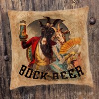 Leathaire Kissen Tan | Vintage Bier Bock Tanzende Ziegenbier Tolles Barleder Bar Dekor Einzigartiges Geschenk Für Alle Gelegenheiten von BarronPhotografix