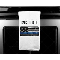 Waffelgewebe Handtücher | Dünne Blaue Linie Back The Blue Küchenhandtuch Geschenk Für Mann Wertschätzung Polizei Einweihungsparty von BarronPhotografix