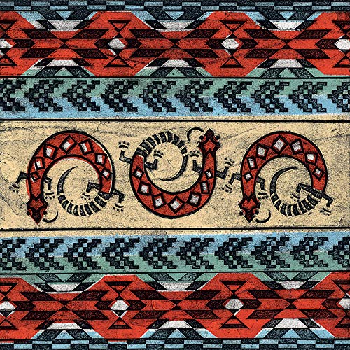 Barry Goodman Tribal Lizards 40 x 40cm Canvas Print Leinwanddruck, Mehrfarbig, 40 x 40 cm von Barry Goodman