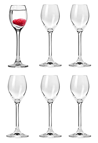 Barski Likörglas - Schnapsglas - Stielgläser - Set mit 6 Gläsern - Kristallglas - 48 ml - Verwenden Sie es für - Likör - Whiskey - Wodka - Cordial - sehr langlebig von Barski