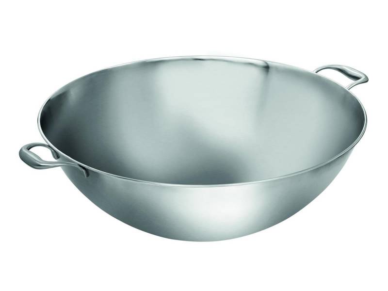 Bartscher Wok XXL Wokpfanne Edelstahl, 22 Liter, W510F, Boden flach, 105731 von Bartscher