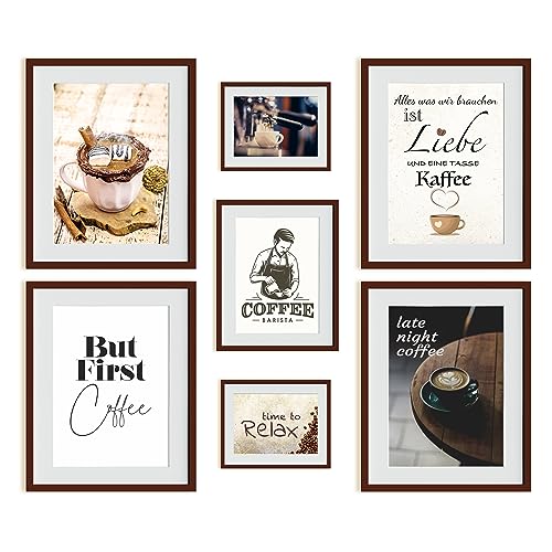 Bartschibär Kaffee-Liebhaber Poster Set - 7 Kaffee-Themen Wandbilder | Kunstdruck | Motivierende Kaffeezitate & Charmante Kaffeemotive - Küchen Poster Sets (Coffee) von Bartschibär