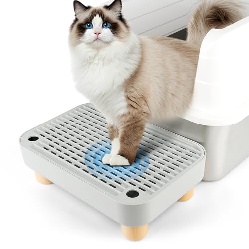 Bartuke Katzenstreu Rampe, Katzentreppe/Katzentoilettenrampe/Katzenfänger Litter Trapper mit Filterfunktion, leicht zu reinigen, Katzentoilettenstufe ideal für Kätzchen und ältere Katzen von Bartuke