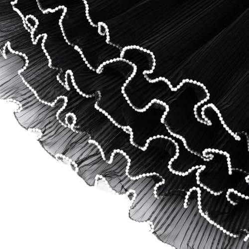 Barturry 3pack 4 Yards Blumenpapier Papier Perlenkante Faltiges Welliges Netzgarn für Valentines Florist Ergänzung Hochzeit Schwarz von Barturry