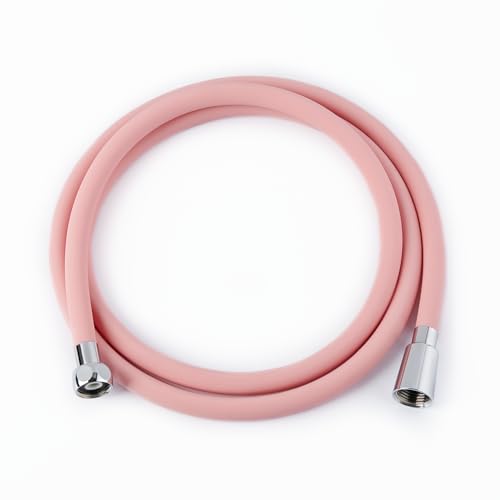 Brauseschlauch für Barumi® Handbrause, Pink, flexibles PVC, glattes Design für einfache Reinigung, verwicklungsfreier 360° drehbarer Anschluss, 180,3 cm Länge, einfache Installation von Barumi