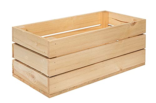 BAS Holzkiste Aufbewahrungskiste aus Holz | 2er Set Naturholz rechteckig 40x20x17 cm | Dekorative Aufbewahrugsbox | Blumentopf Pflanzentopf zum Dekorieren | Deko- & Möbelkiste von BAS