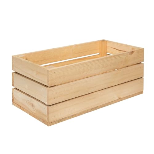 Rechteckige Holzkiste – Dekorative Box aus Holz – 2er Set Pflanzentopf, Blumentopf & Aufbewahrungsbox - 40x20x17 cm - Ideal für Dekoration, Blumen & Organisation von BAS