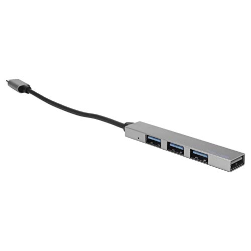 Basage Typ-C auf 4 USB-Hub-Expander, ultradünn, tragbar, 4 Ports, USB 3.0 Hub, USB-Stromschnittstelle für Book, Laptop, Tablet, Computer von Basage