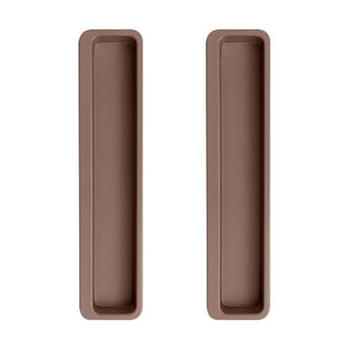 Bascabeen Schubladenknöpfe für Schiebetüren, Aluminiumlegierung, quadratisch, 111 mm, Braun, 2 Stück von Bascabeen