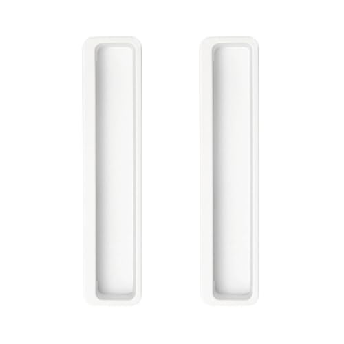 Bascabeen Schubladenknöpfe für Schiebetüren, Aluminiumlegierung, quadratisch, 143 mm, Weiß, 2 Stück von Bascabeen