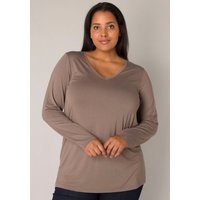 Base Level Curvy Langarmshirt, mit V-Ausschnitt von Base Level Curvy