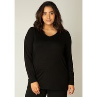 Base Level Curvy Langarmshirt "Alize", Weiche, leicht glänzende Qualität von Base Level Curvy