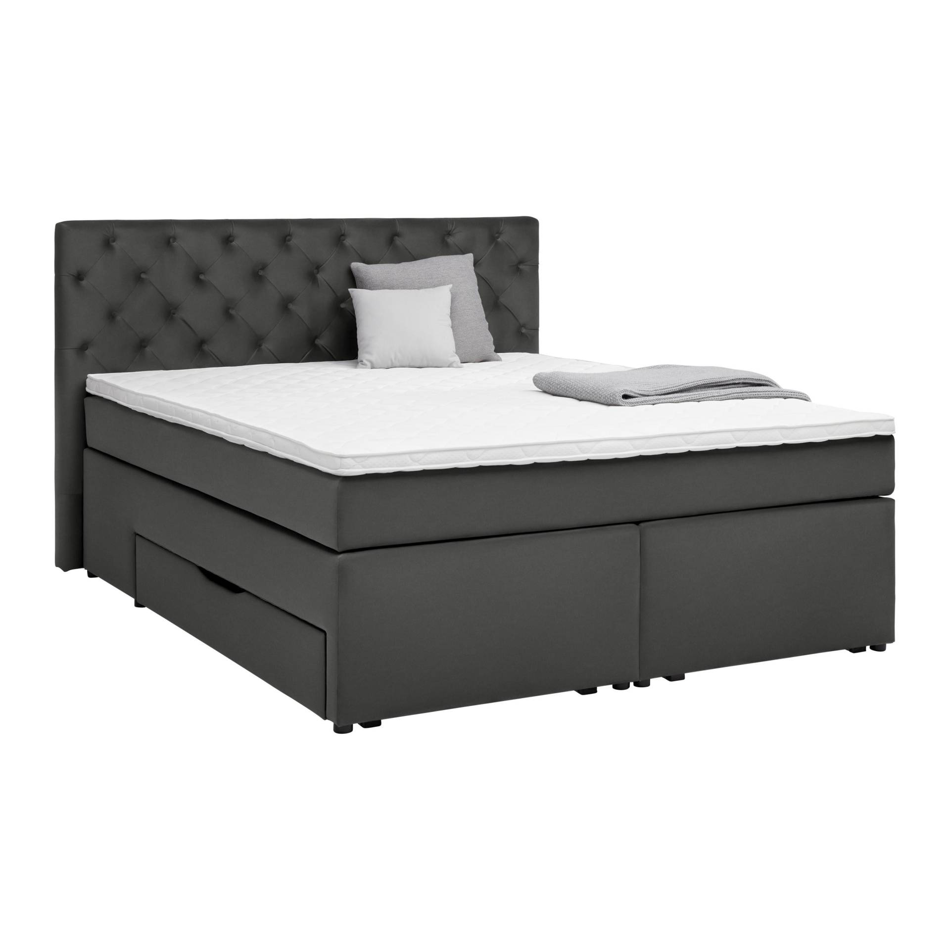 Boxspringbett Chester Graphitfarben ca. 180x200cm von Based