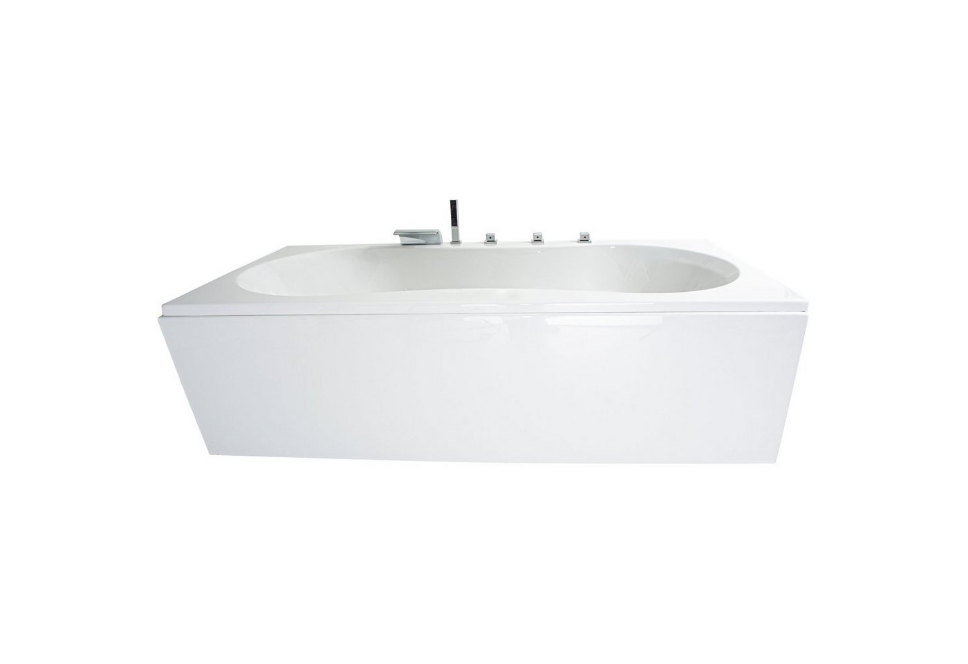 Basera® Badewanne Badewanne Palma 190 x 90 cm, (Komplett-Set), mit Wasserfall, LED und Kopfstützen von Basera®