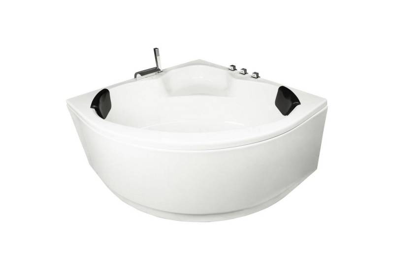 Basera® Badewanne Eck-Badewanne Maui 130 x 130 cm, (Komplett-Set), mit Wasserfall, LED und Kopfstützen von Basera®