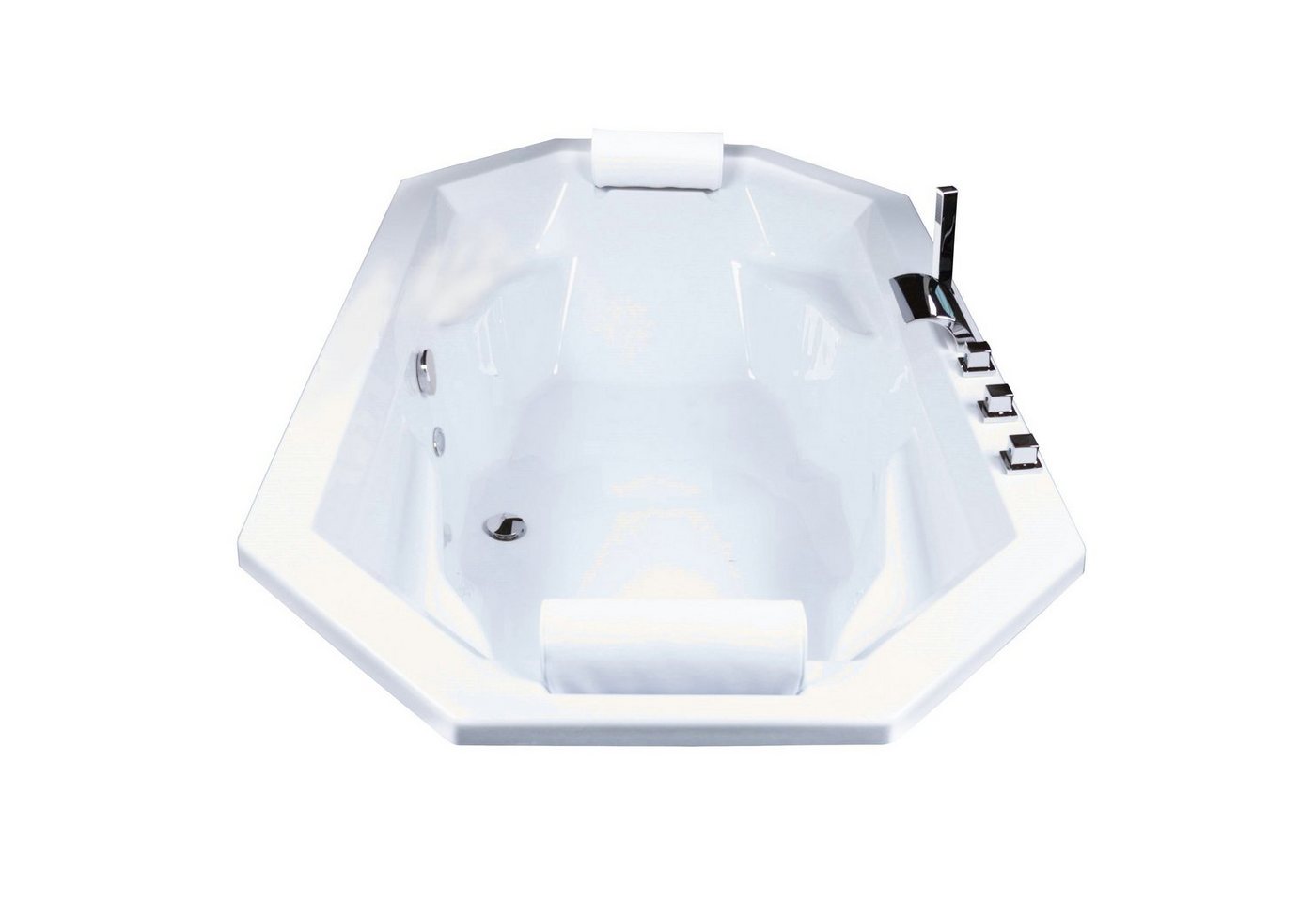 Basera® Badewanne Podest-Badewanne Bora Bora 200 x 115 cm, (Komplett-Set), mit Wasserfall, LED und Kopfstützen von Basera®