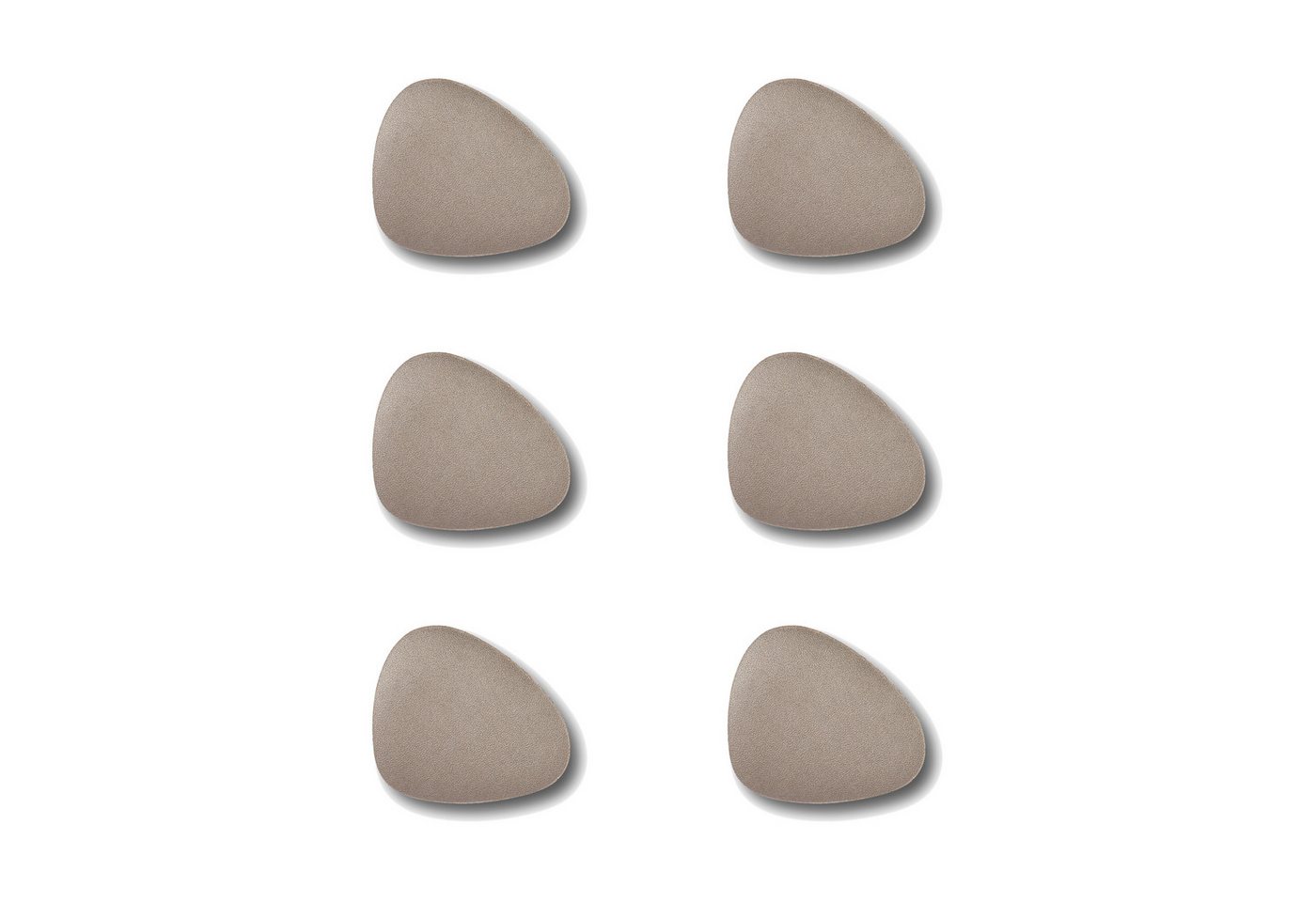 Basera® Glasuntersetzer 6er-Glasuntersetzer-Set Kunstleder gebogen, 6-tlg., metallic taupe, 12 x 10 cm von Basera®