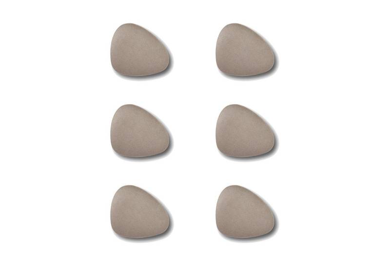 Basera® Glasuntersetzer 6er-Glasuntersetzer-Set Kunstleder gebogen, 6-tlg., metallic taupe, 12 x 10 cm von Basera®