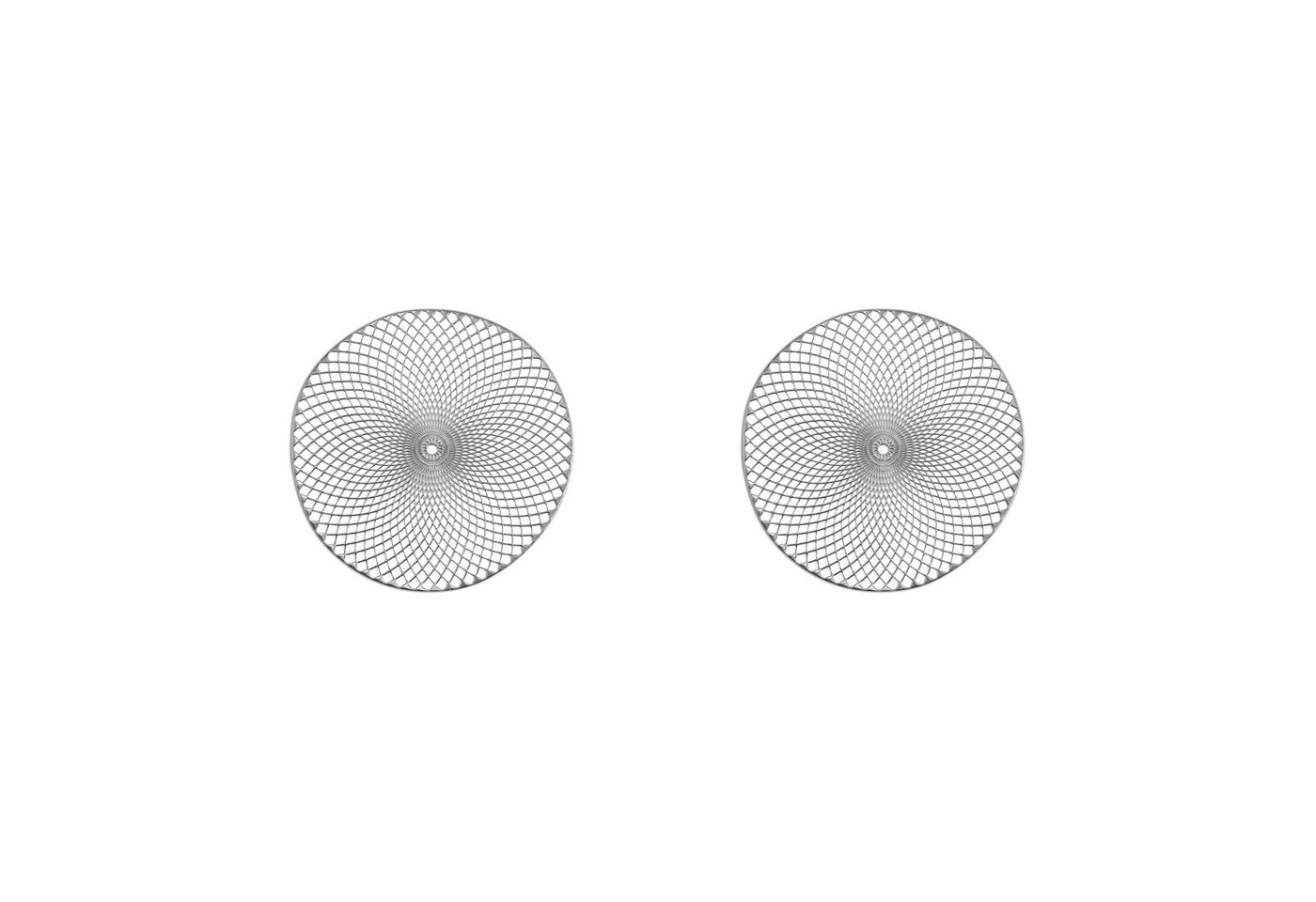 Basera® Platzset 2er-Platzset Ornament Kunststoff rund, (2-St), silber, Ø 36,5 cm von Basera®