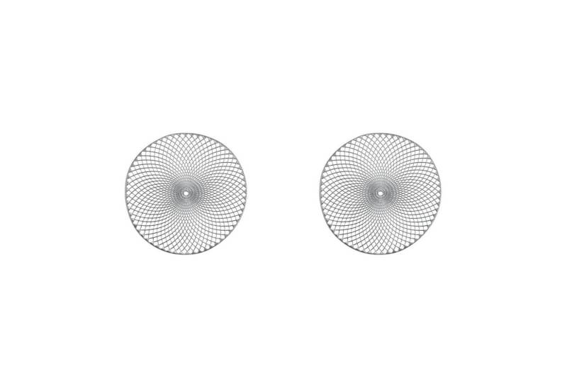 Basera® Platzset 2er-Platzset Ornament Kunststoff rund, (2-St), silber, Ø 36,5 cm von Basera®