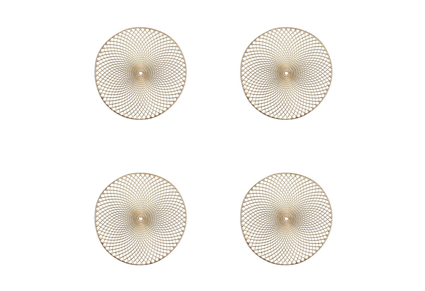 Basera® Platzset 4er-Platzset Ornament Kunststoff rund, (4-St), gold, Ø 36,5 cm von Basera®