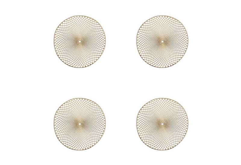Basera® Platzset 4er-Platzset Ornament Kunststoff rund, (4-St), gold, Ø 36,5 cm von Basera®