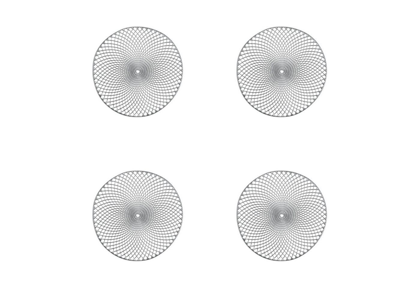 Basera® Platzset 4er-Platzset Ornament Kunststoff rund, (4-St), silber, Ø 36,5 cm von Basera®