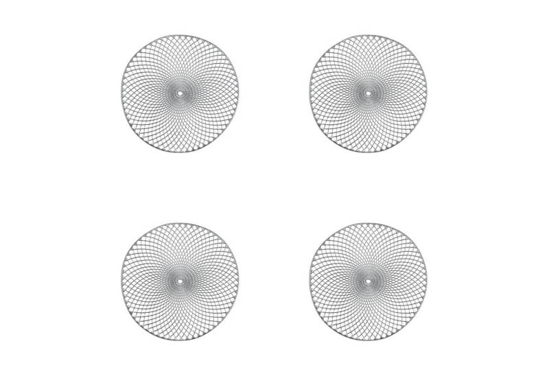 Basera® Platzset 4er-Platzset Ornament Kunststoff rund, (4-St), silber, Ø 36,5 cm von Basera®