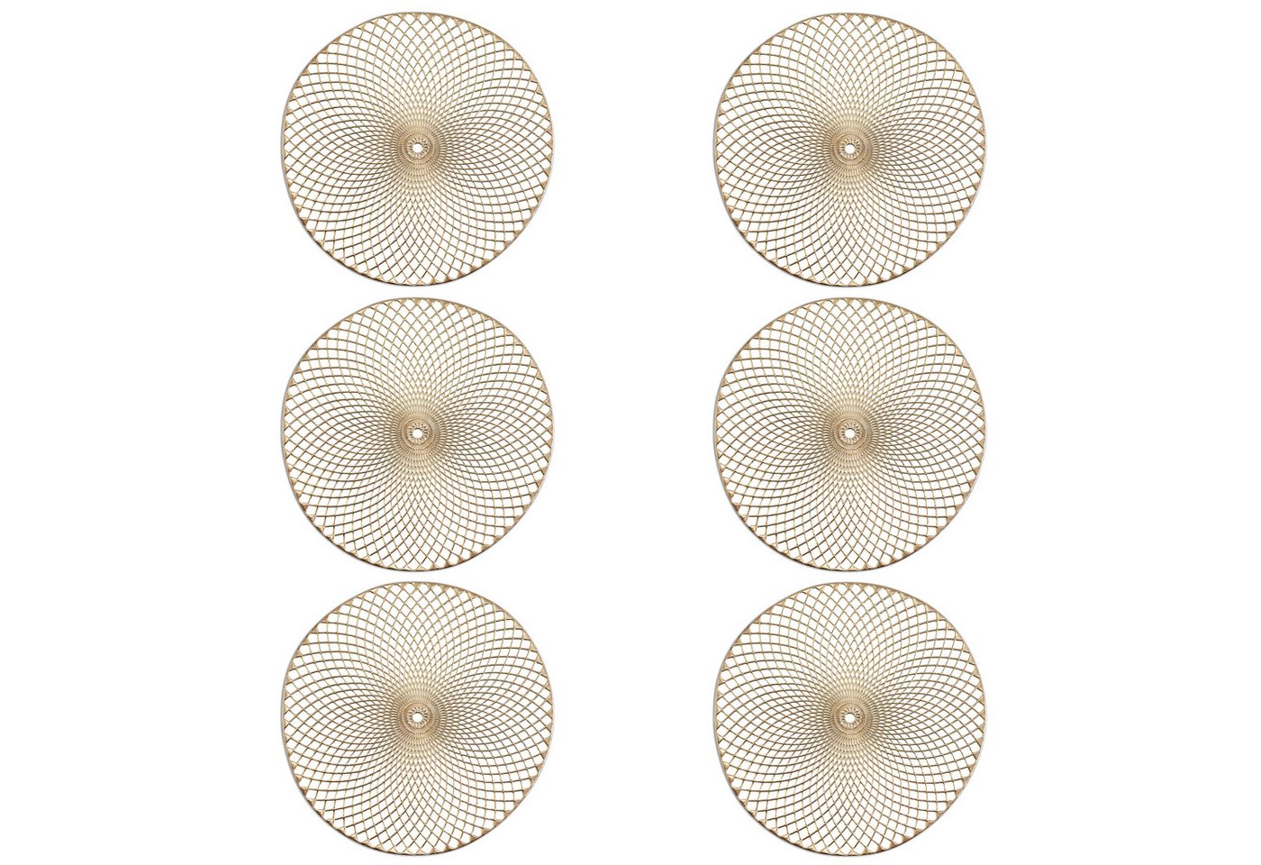 Basera® Platzset 6er-Platzset Ornament Kunststoff rund, (6-St), gold, Ø 36,5 cm von Basera®
