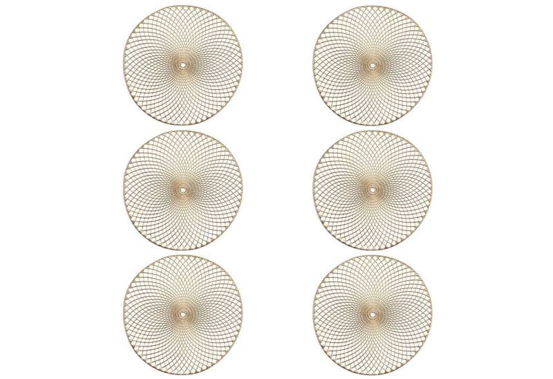 Basera® Platzset 6er-Platzset Ornament Kunststoff rund, (6-St), gold, Ø 36,5 cm von Basera®