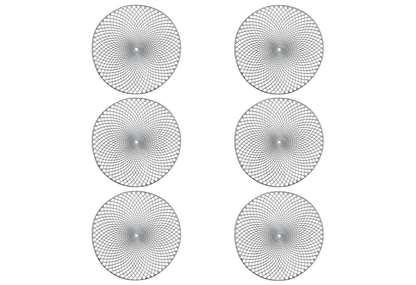 Basera® Platzset 6er-Platzset Ornament Kunststoff rund, (6-St), silber, Ø 36,5 cm von Basera®