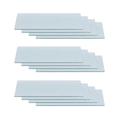 Glasschneideplatte aus Sicherheitsglas mit Silikonfüßen, transparent (12, 30 x 20 cm) von Basera