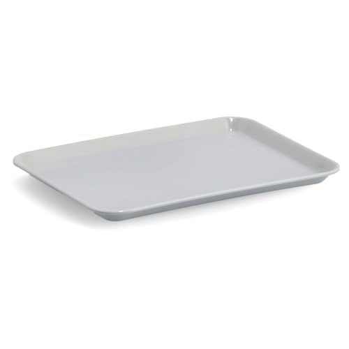 Serviertablett aus kratzfestem Kunststoff, grau, 24 x 18 cm von Basera