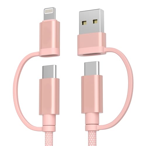 Ladekabel für MacBook Pro 2023,MacBook Air Schnellladekabel,4 in 1 Multi Typ C Kabel 2M,60W USBC Universal Netzkabel USB A Adapter für Apple iMac Mini 2022 2021 2020 2017 Mac Book M3 M2 27 24 16 inch von Basesailor