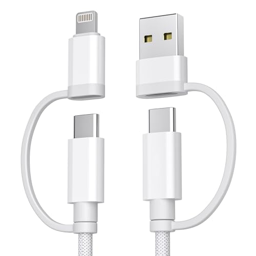 Basesailor iPhone 16 15 Pro Max Multi USB C Ladekabel 2M,60W 4 in 1 Typ C Kabel mit USB-A/Lightning Adapter,USBC Universal Schnellladekabel für 14 13 Plus,Carplay,iWatch 10 9,Airpods 4,iPad Air,S24 23 Basesailor iPhone 16 15 Pro Max Multi USB C Ladekabel 2M,60W 4 in 1 Typ C Kabel mit USB-A/Lightning Adapter,USBC Universal Schnellladekabel für 14 13 Plus,Carplay,iWatch 10 9,Airpods 4,iPad Air,S24 23 von Basesailor