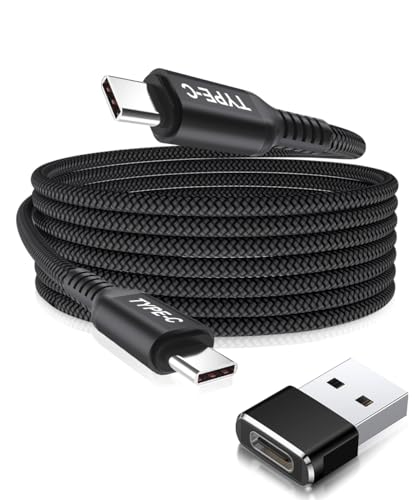 Basesailor Typ C 100W Kabel 1M mit USB A Adapter,USBC Schnellladekabel PD Ladekabel für MacBook Pro Mac,iPad 11,Neu iPhone 15 Max,Samsung Galaxy Z Flip Fold 5 S22 S23 Plus Ultra,A33 A54 5G,Tab S9 S8 von Basesailor