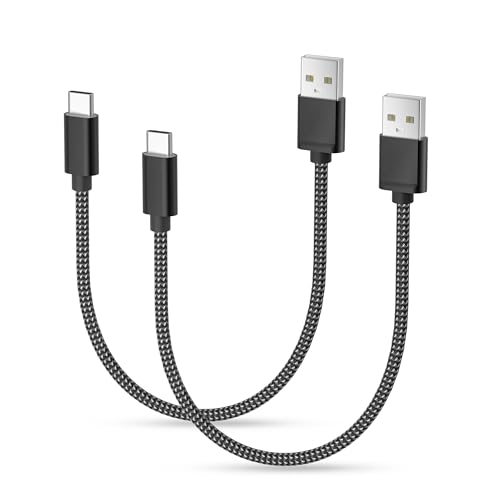 Basesailor USB C Ladekabel 0.3M 2Stück,Nylon Typ C Schnellladekabel,Auto Kabel für Neu iPhone 16 15 Pro Max,Samsung Galaxy Tab A8 S9 S8,A54 M33 S24 S23 Plus Ultra,Carplay,Kindle Fire HD 2019 10th 2022 von Basesailor