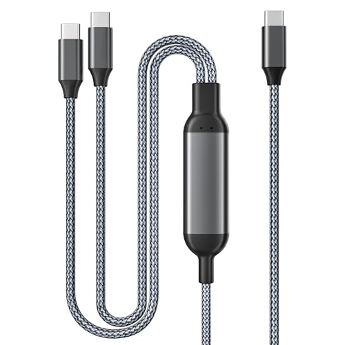 Basesailor USB C Multi Ladekabel 1,8M,USBC auf USB C Kabel USB C Splitter 1 zu 2 für iPhone 16 15 Pro Max,MacBook Air 5,iPad 10 Mini 6 7,Samsung Galaxy S25 S24 S23 FE Ultra,A54 A53,Tab S9 A8 von Basesailor