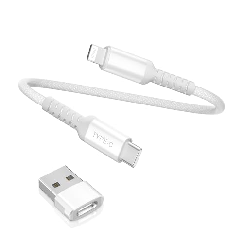 Basesailor USB C auf Lightning Ladekabel 0.3M mit USB A Adapter,Kurz Fast Kable,Typ C Netzteil PD Schnellladekabel für iPhone 14 13 12 11 Xr Xs Mini Pro Max SE Plus 2021,A/PPLE IOS Airpods 3,iPad 8 9 Basesailor USB C auf Lightning Ladekabel 0.3M mit USB A Adapter,Kurz Fast Kable,Typ C Netzteil PD Schnellladekabel für iPhone 14 13 12 11 Xr Xs Mini Pro Max SE Plus 2021,A/PPLE IOS Airpods 3,iPad 8 9 von Basesailor