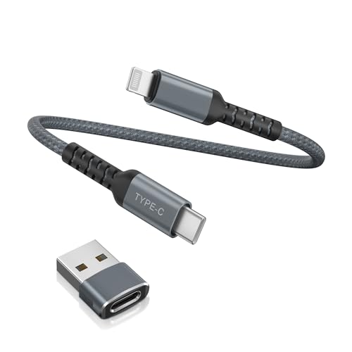 Basesailor USB C auf Lightning Ladekabel 0.3M mit USB A Adapter,Kurz Fast Kable,Typ C Netzteil PD Schnellladekabel für iPhone 14 13 12 11 Xr Xs Mini Pro Max SE Plus 2021,A/PPLE IOS Airpods 3,iPad 8 9 Basesailor USB C auf Lightning Ladekabel 0.3M mit USB A Adapter,Kurz Fast Kable,Typ C Netzteil PD Schnellladekabel für iPhone 14 13 12 11 Xr Xs Mini Pro Max SE Plus 2021,A/PPLE IOS Airpods 3,iPad 8 9 von Basesailor