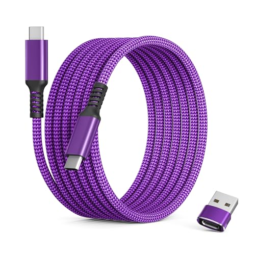 Basesailor Apple iPhone 16 15 Pro Max,USB C auf Typ C 100W Kabel 2M mit USB A Adapter,Schnellladekabel PD Ladekabel für MacBook Pro Mac Air 4 5,iPad Pro Mini 6,Galaxy S25 S24,Note 20 Plus Ultra von Basesailor