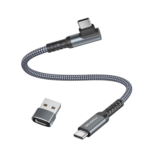 USB C 100W Kabel 0.3M mit USB A Adapter,90 Grad Winkel USBC Charger Schnellladekabel PD Ladekabel für iPhone 15 Max,MacBook Mac Air 4 5 6,Neu iPad Pro,Samsung Galaxy S24 Plus Ultra A54 M33,Tab S9 A8 von Basesailor