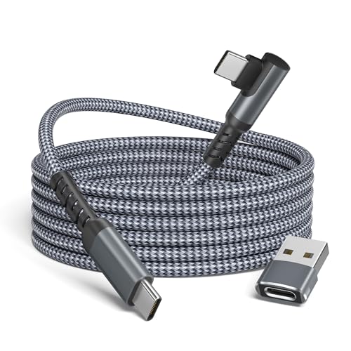 USB C 100W Kabel 1M mit USB A Adapter,90 Grad Winkel USBC Charger Schnellladekabel PD Ladekabel für iPhone 16 15 Max,MacBook Mac Air 5 6,Neu iPad Pro,Samsung Galaxy S25 Ultra A55 M31,Tab S10 FE+ A10 von Basesailor