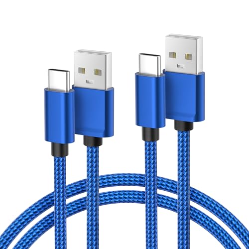 Basesailor USB C Ladekabel 1M 2Stück,Nylon Typ C Schnellladekabel für New Kindle Fire HD 10 9th 2019 8 10th 2020 11. Gen 2021,Samsung Galaxy A54 A42 A34 A23 5G,M33,S23 S22,iPhone 16 15 Pro Plus Max von Basesailor