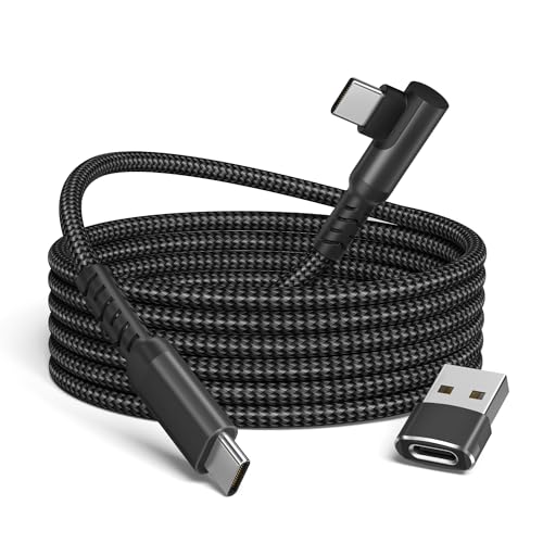Rechter Winkel USB C auf Typ C 100W Kabel 2M mit USB A Adapter,PD Ladekabel für iPhone 16 15 Plus Pro Max,iPad 11,Samsung Galaxy Z Flip Fold 5,A14 A33 A34 A42 A52 A52s A53 A54 5G,M33 M53,Tab S9 S8 A8 von Basesailor