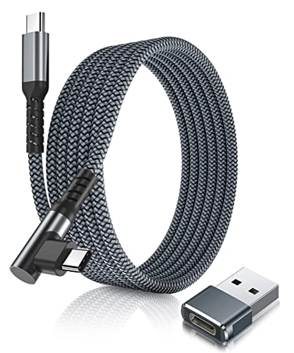 USB C auf Typ C 100W Rechter Winkel Kabel 2M mit USB A Adapter,90 Grad Schnellladekabel PD Ladekabel für New Kindle Fire HD 10 9th 8 10th 11 Gen 2021,Samsung Galaxy A53,A34,A33,A14,A42,A21,M33,M53,S23 von Basesailor