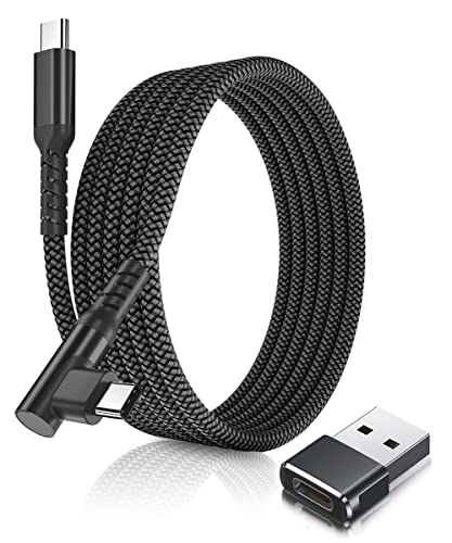 USB C auf Typ C 100W Kabel 3M mit USB A Adapter,90 Grad Schnellladekabel PD Ladekabel für MacBook Pro Mac,iPad Air 5 4 Mini 6,Samsung Galaxy S23,S22,Note 10 20 FE Plus Ultra,Tab S8 S9 A8,iPhone 15 Max von Basesailor