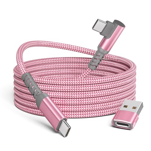 Ladekabel für MacBook,Winkel USB C zu Typ C 100W Kabel 3M mit USB A Adapter,90 Grad PD Schnellladekabel für iPhone 16 15 Max,Mac Air 4 5 6,iPad Pro,Samsung Galaxy S25 S24 S23 Plus Ultra A54 Tab S10 S9 von Basesailor